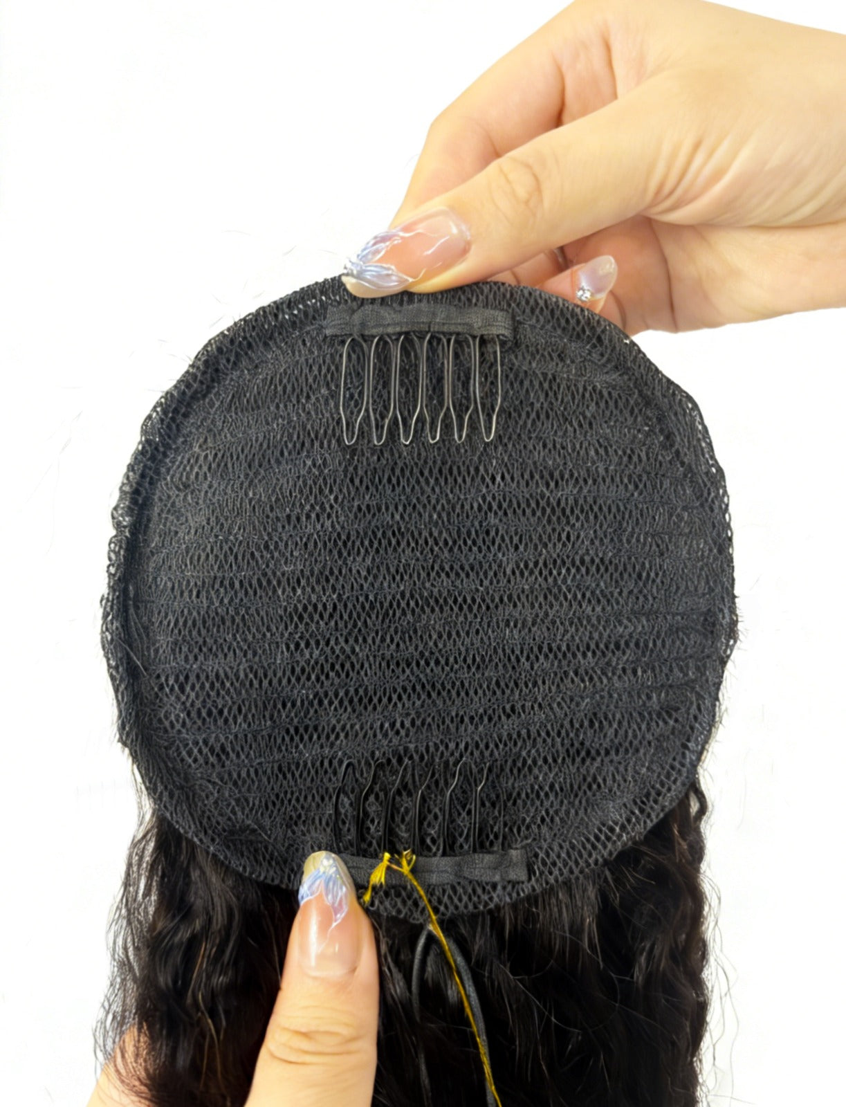 Ponytail humain hair, kinky straight 22 inches