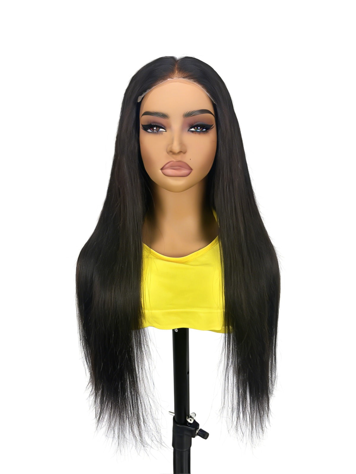 7*5 straight 22 inches glue less pre cut pre bleached pre plucked, 200% density human hair