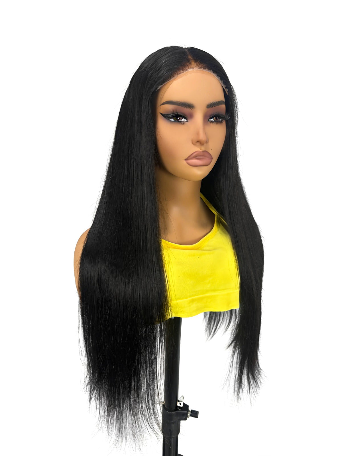 7*5 straight 22 inches glue less pre cut pre bleached pre plucked, 200% density human hair
