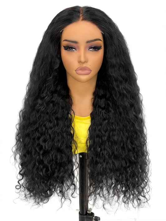 5*5 water 24 inches wave glue less pre cut , pre bleached , pre cut 25 inch , 250% density