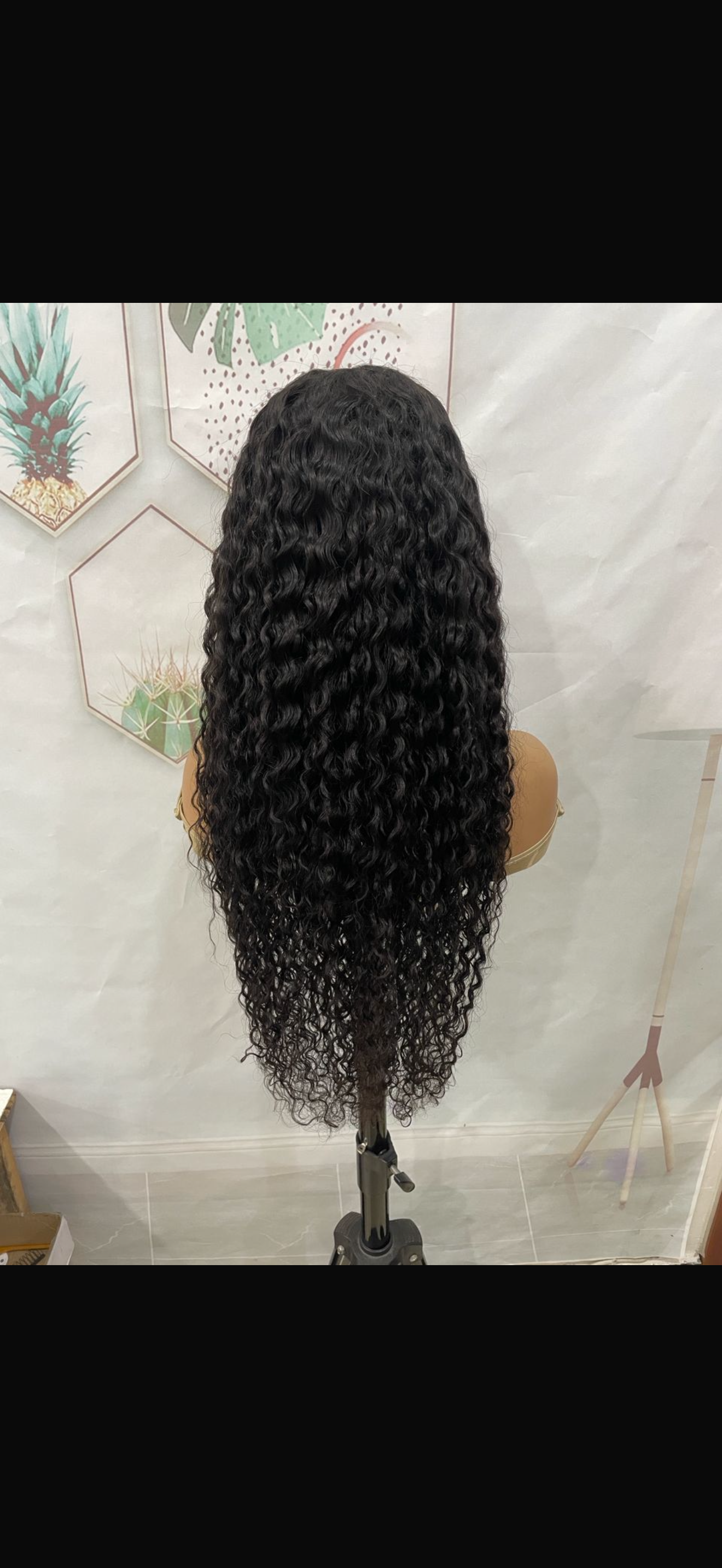 7*5 water wave 30 inches  glue less pre cut , pre bleached , pre plucked, 200% density